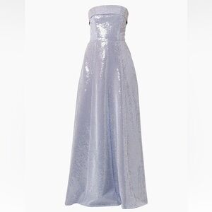 Shoshanna Bennett Striped Sequin Strapless Gown